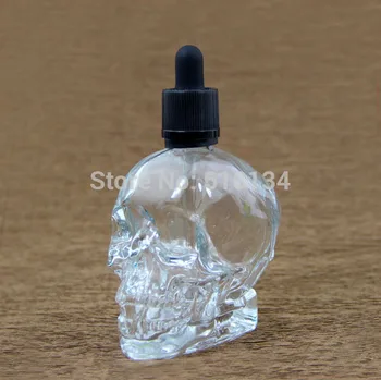 Безплатна доставка 120 мл стъклена бутилка с черепа 1 бр. прозрачна стъклена бутилка-краен с черепа въздушна поща
