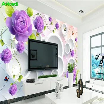 3D TV фон тапети тапети хол и спалня нощни прости лилави и розови тапети тапети декорация на дома, на открито