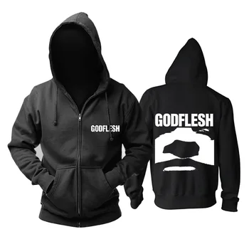 2 дизайн Hoody с цип Приятна мека и топла английска индастриал-метъл група Godflesh Rock черни качулки пънк sudadera руно
