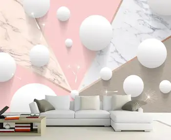 Обичай перлено бял кръг 3D рисувани стенни тапети Геометрична 3d снимка стенни картини За хола спални ТЕЛЕВИЗИЯ фона на Европейските тапети