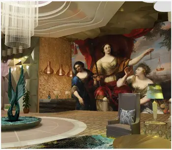 Потребителски снимки тапети за стените, 3 d стенописи тапети европейски фигури живопис с маслени бои фонови картинки за лобито на хотела начало декор